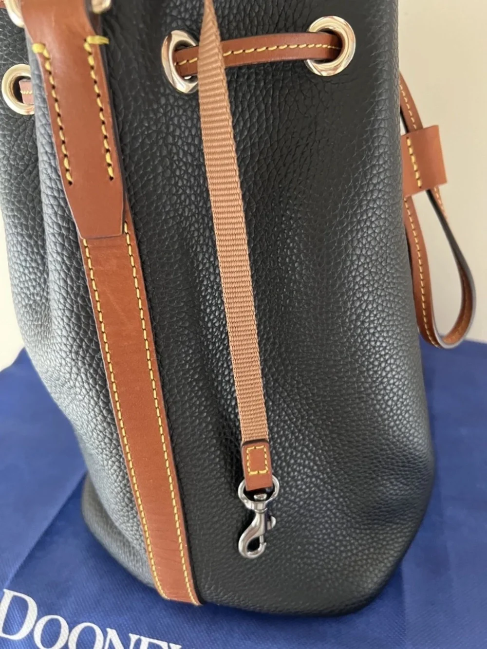 Dooney & Bourke Drawstring Bucket Sling Shoulder Bag With Dust Bag Included